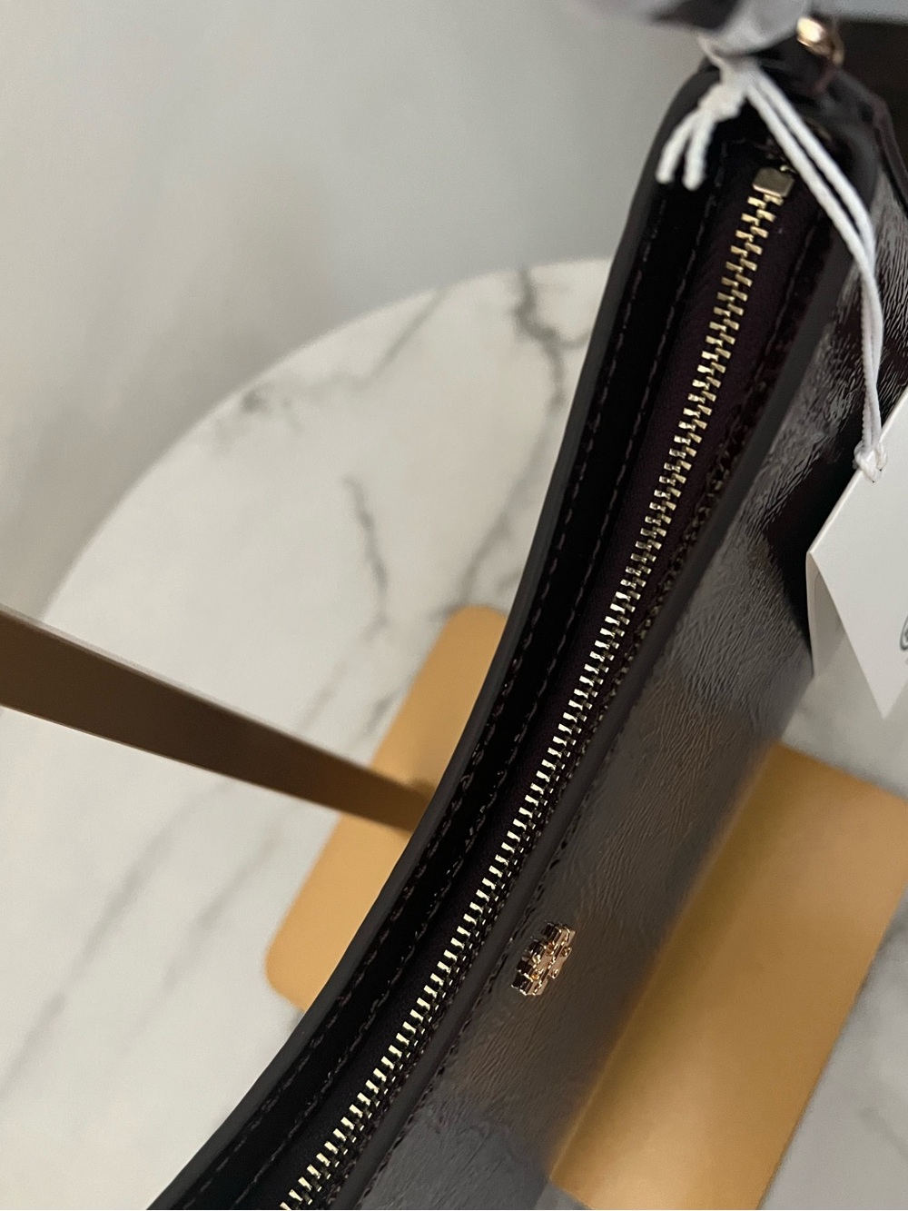 Tory Burch Burgundy Oxblood Patent Leather Shoulder Bag NWT - Picture 8 of 16